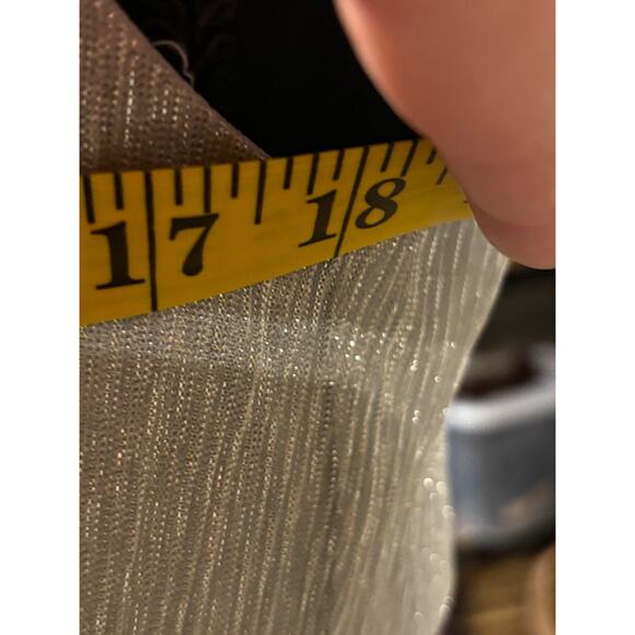 Silver Metallic Maxi Halter Keyhole Formal Prom Cocktail Dress Sz 8 Glam Holiday - Picture 8 of 12